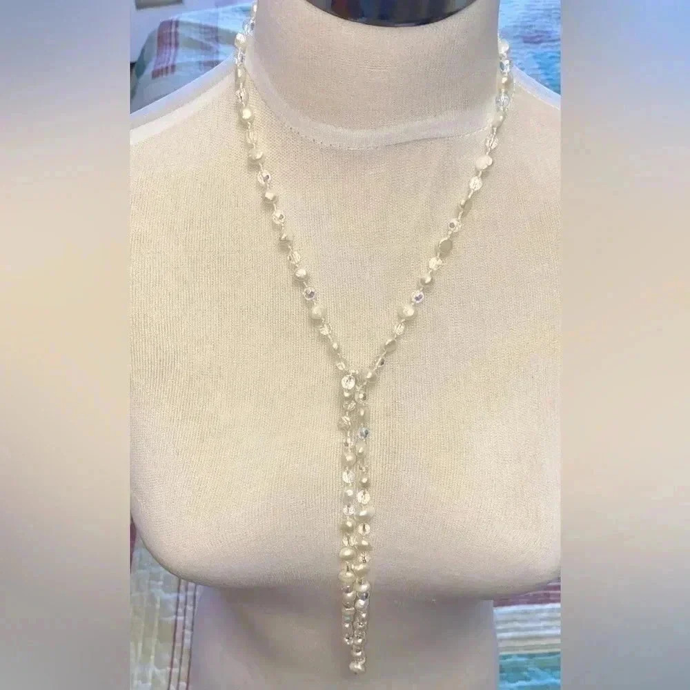 ✨ Pearls &  Beads long length necklace ( no clasp )✨